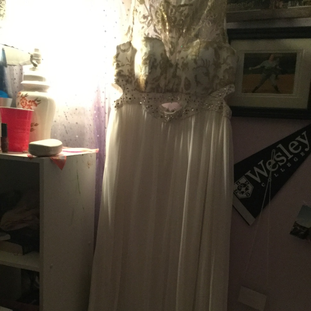 White prom dress from davids bridal